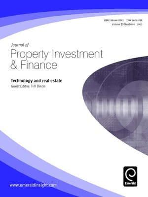 cover image of Journal of Property Investment & Finance, Volume 23, Issue 6